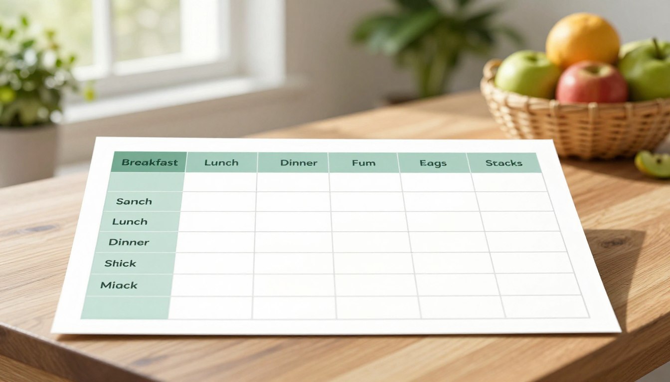 Rozkład posiłków w ciągu dnia – tabela
